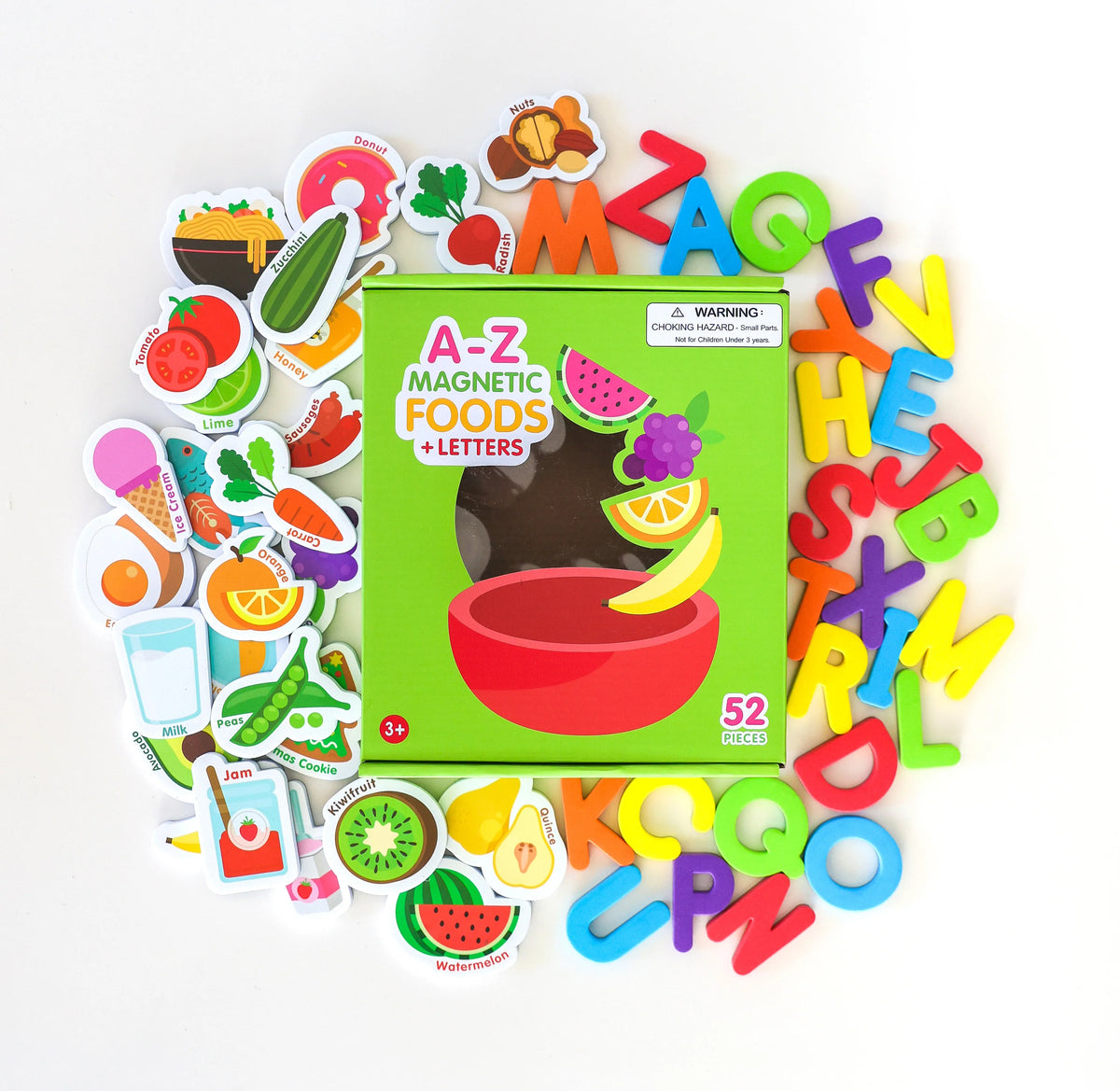 Magnetic Foods & Letters - A–Z Magnetic Learning Set – Educational Toy for Kids