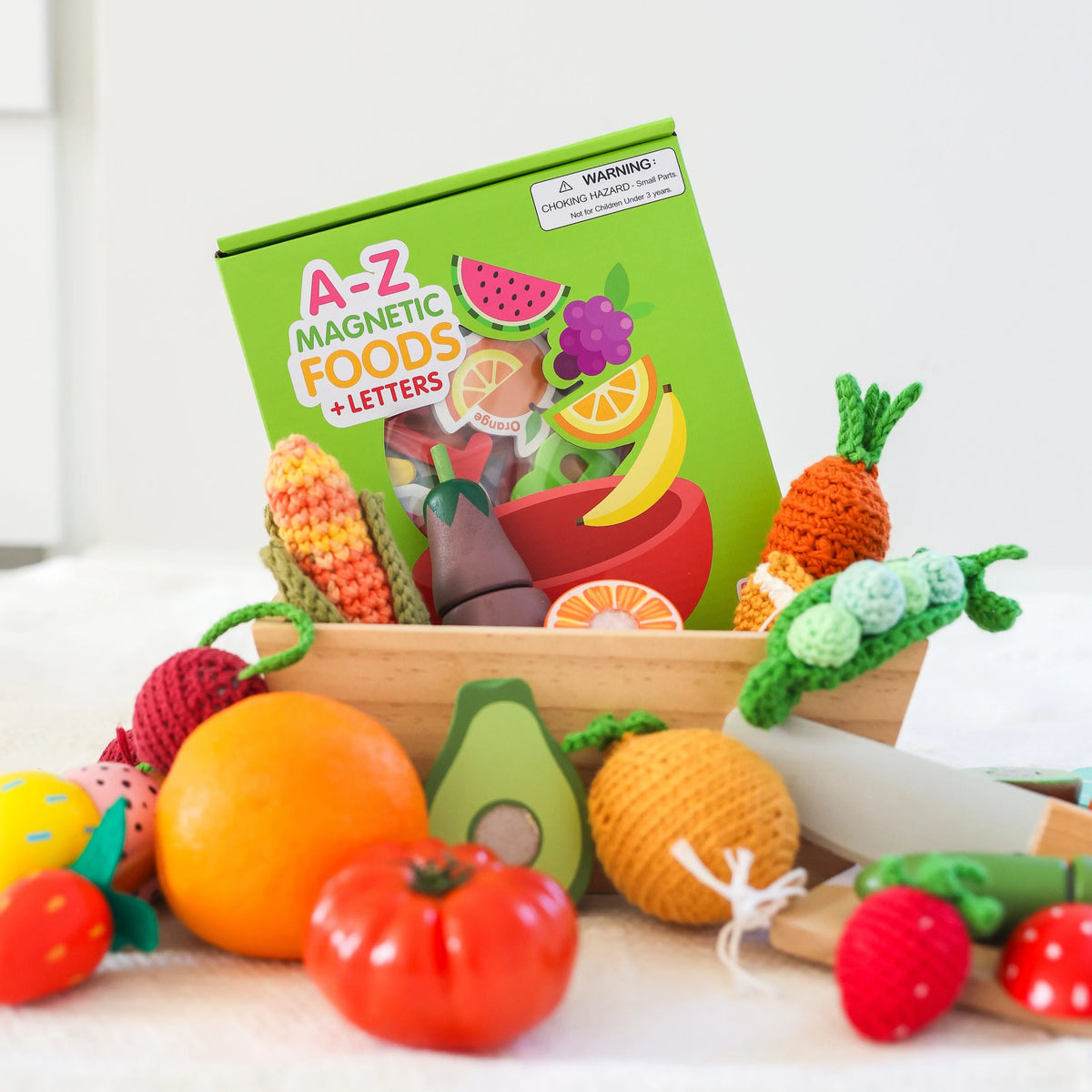 Magnetic Foods & Letters - A–Z Magnetic Learning Set – Educational Toy for Kids