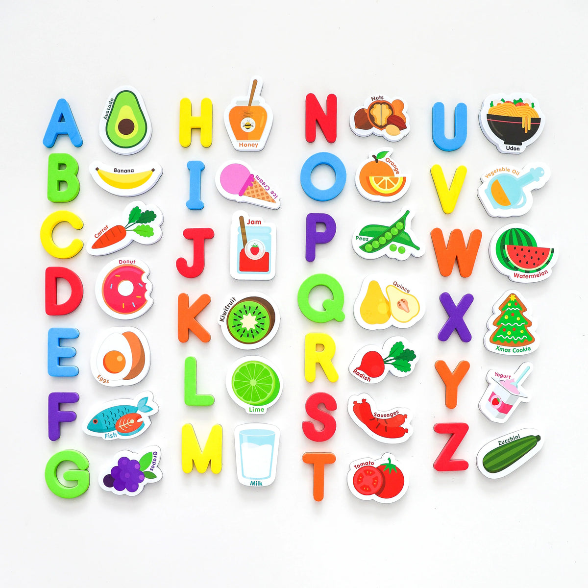 Magnetic Foods & Letters - A–Z Magnetic Learning Set – Educational Toy for Kids