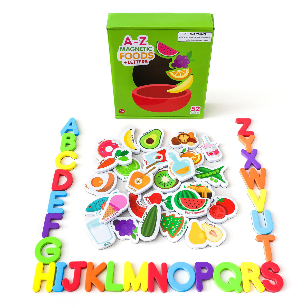 Magnetic Foods & Letters - A–Z Magnetic Learning Set – Educational Toy for Kids