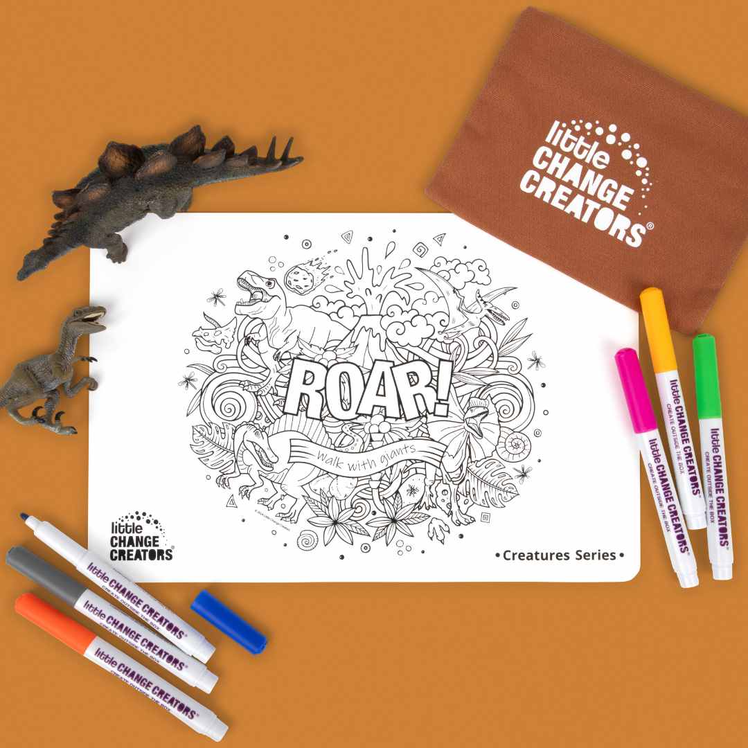 ROAR! Pocket Reusable Colouring In Set