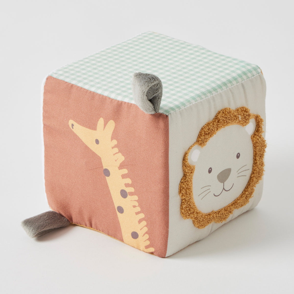 Plush Safari Block for Tummy Time - Soft Sensory Plush Toy for Babies & Toddlers