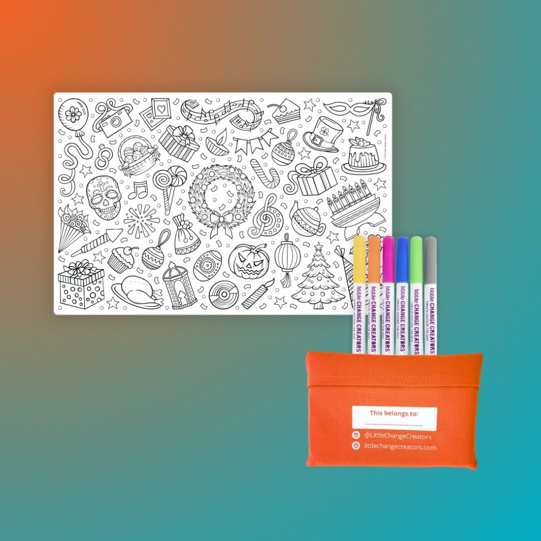 Celebrate! Pocket Reusable Colouring In Set