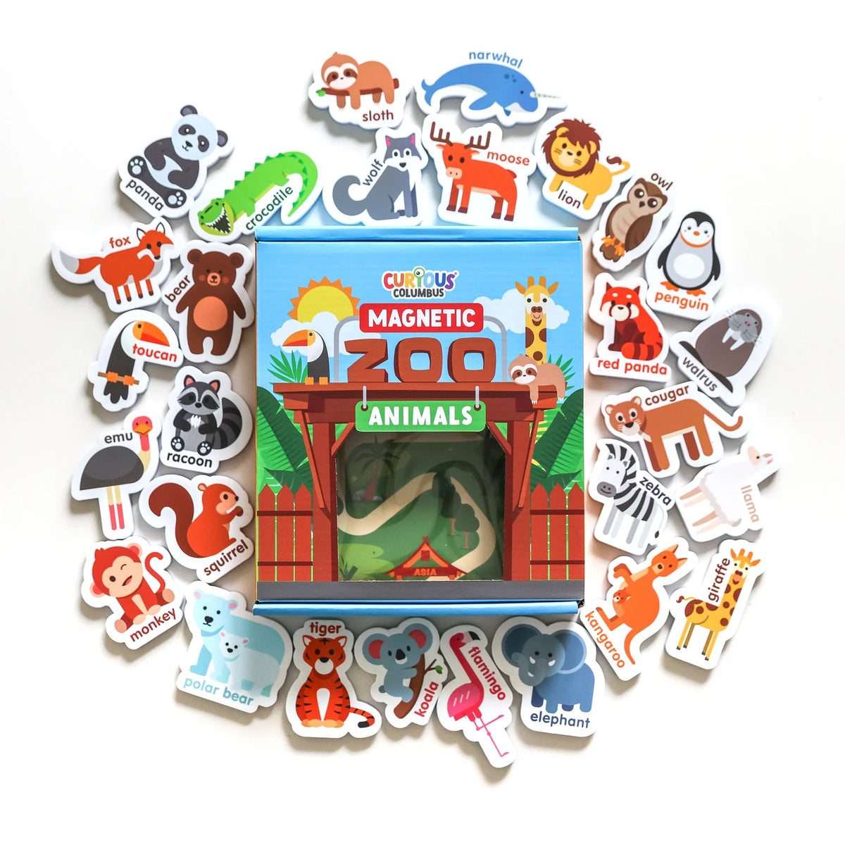 Magnetic Zoo Animals - 28pc Fridge magnets