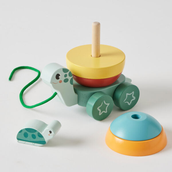 Wooden Pull Along Stacking Turtle