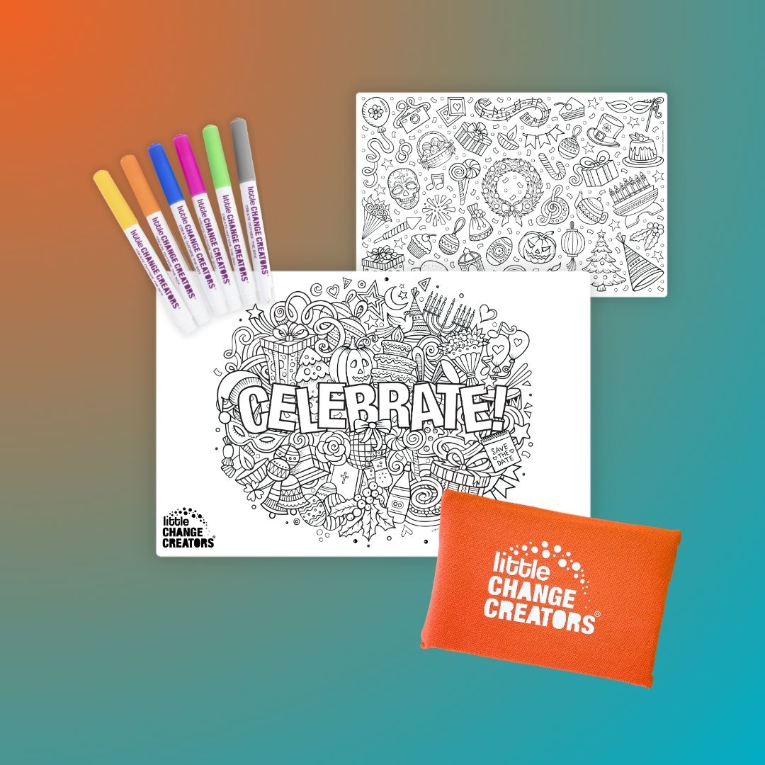 Celebrate! Pocket Reusable Colouring In Set