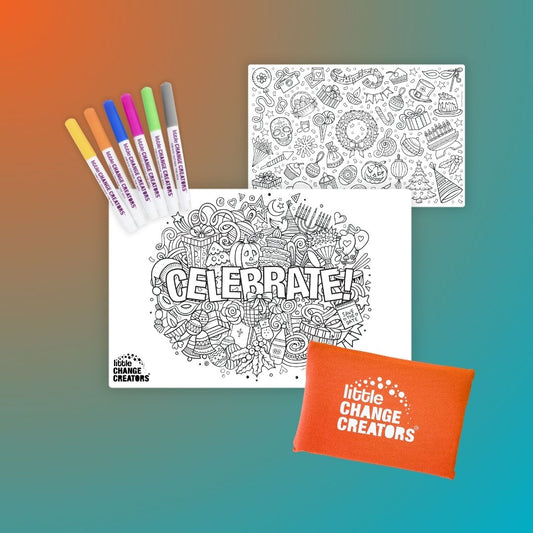 Celebrate! Pocket Reusable Colouring In Set