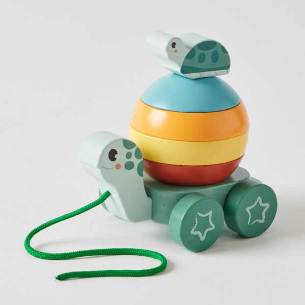 Wooden Pull Along Stacking Turtle
