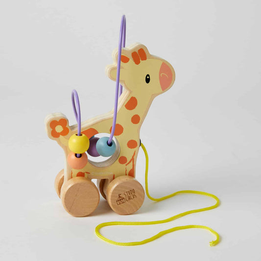 Pull-Along Giraffe Rolling Bead Coaster