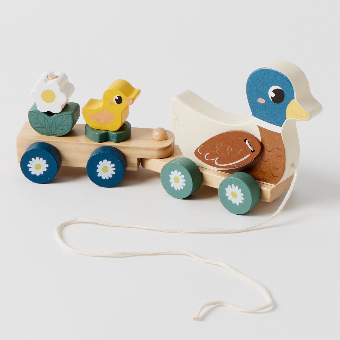 Wooden Pull-Along Duck Train Set