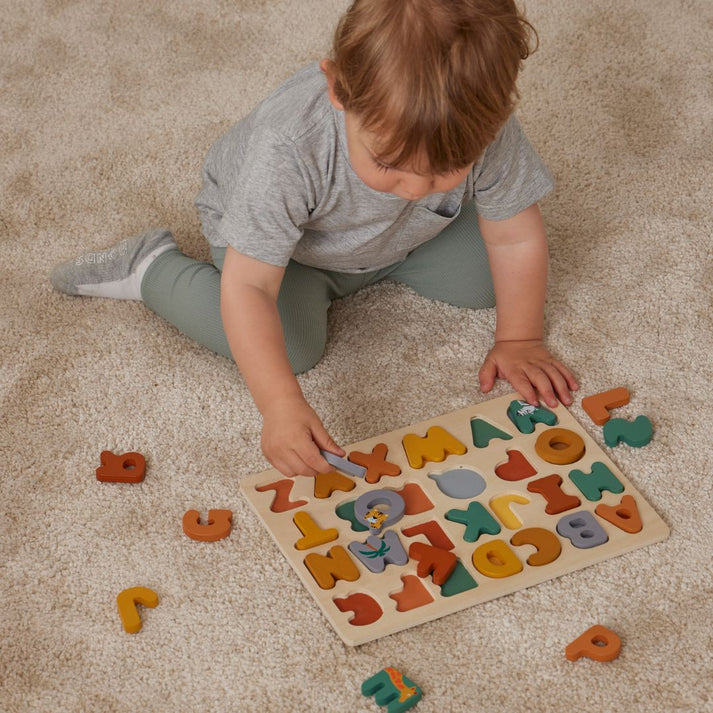 Wooden ABC Puzzle- early literacy, letter recognition, phonics, abc123 ...